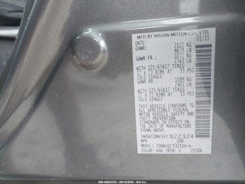 5N1AT2MV3FC822324 2015 NISSAN ROGUE photo no. 9