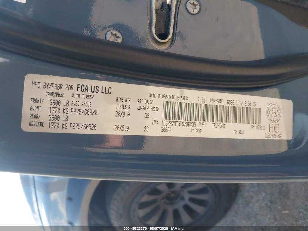 1C6RR7MT3FS736039 2015 RAM 1500 photo no. 9