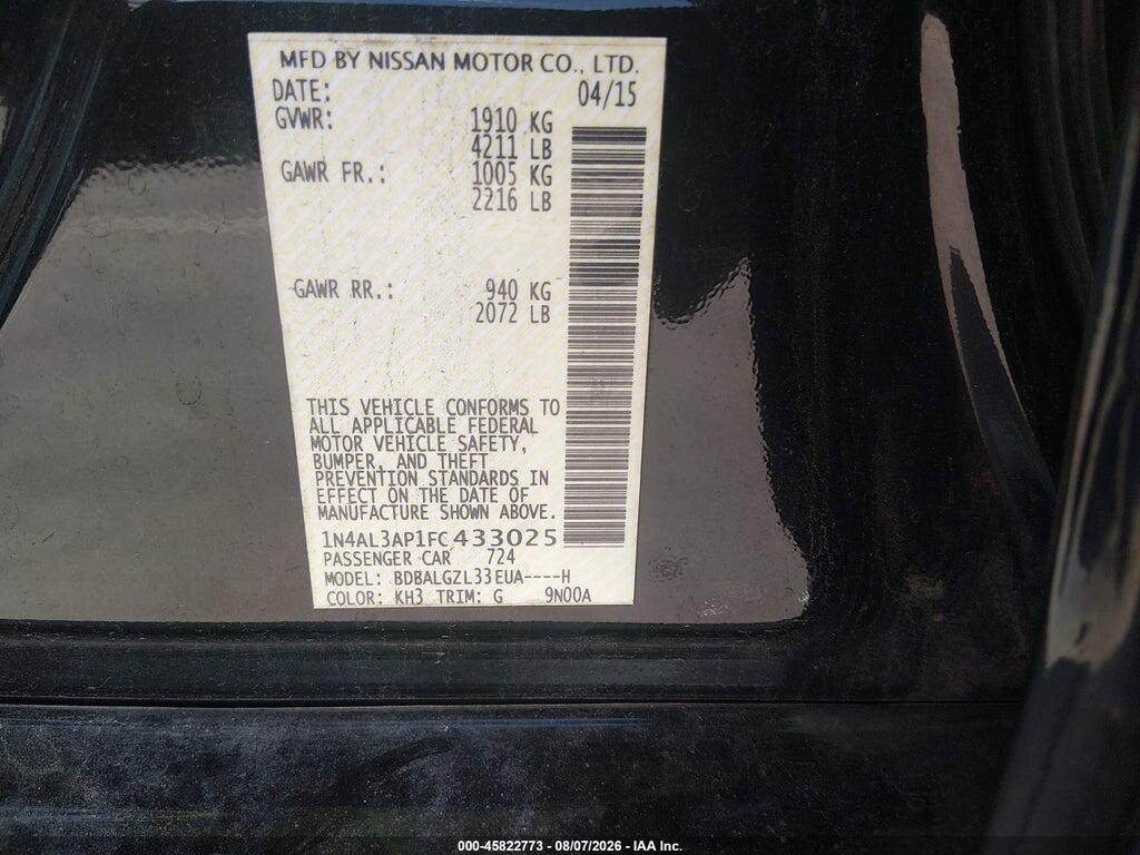 1N4AL3AP1FC433025 2015 NISSAN ALTIMA photo no. 9