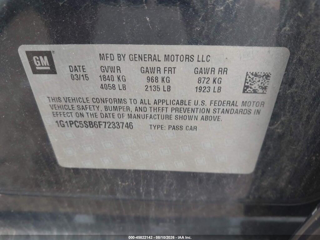 1G1PC5SB6F7233746 2015 CHEVROLET CRUZE photo no. 9