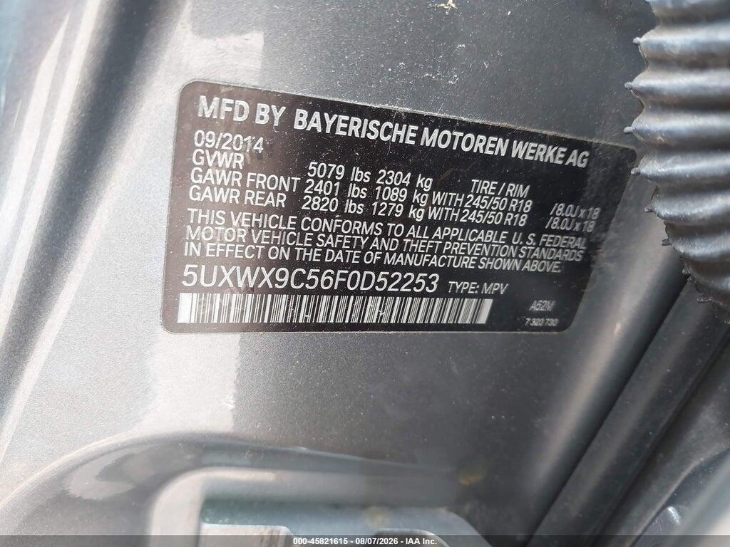 5UXWX9C56F0D52253 2015 BMW X3 photo no. 9
