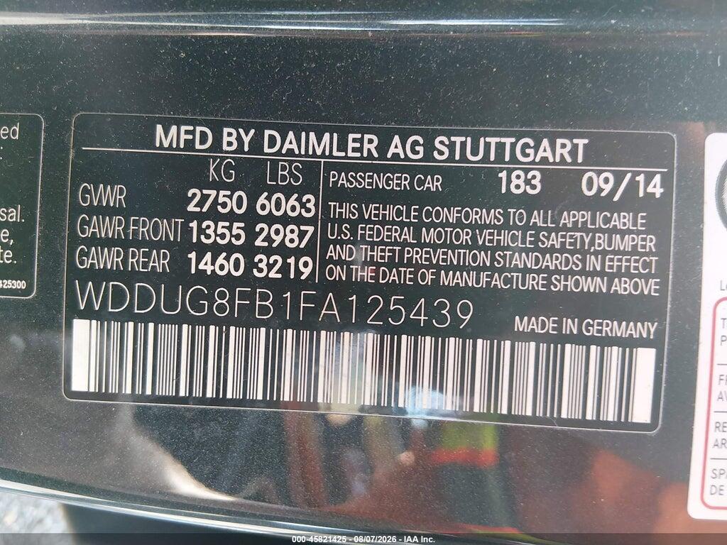 WDDUG8FB1FA125439 2015 MERCEDES-BENZ S 550 photo no. 9