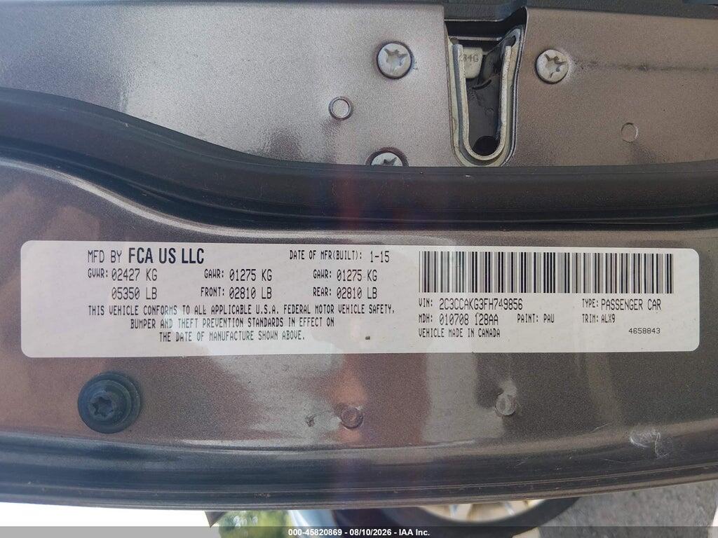 2C3CCAKG3FH749856 2015 CHRYSLER 300C photo no. 9
