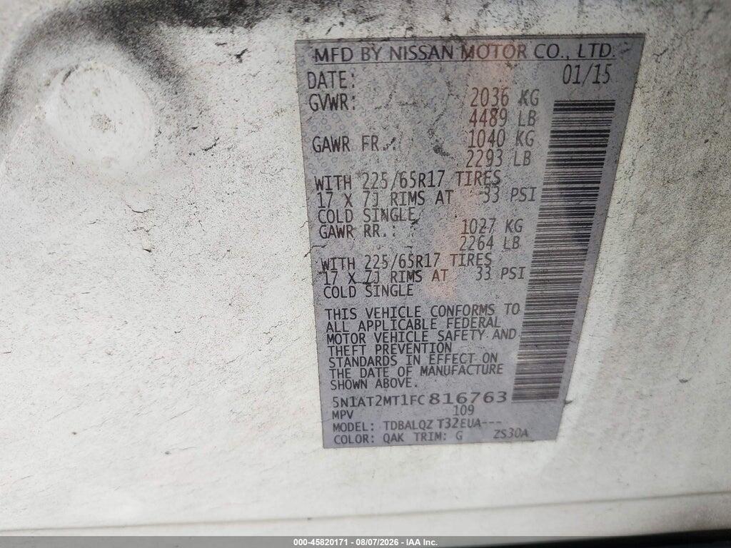 5N1AT2MT1FC816763 2015 NISSAN ROGUE photo no. 9