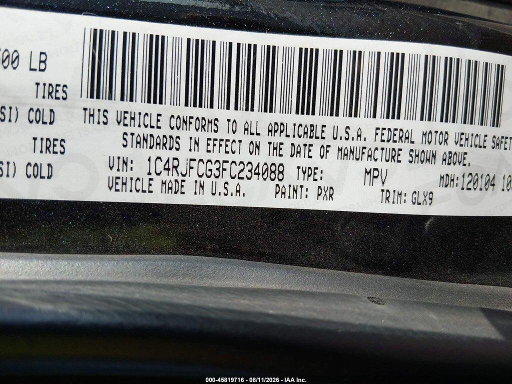 1C4RJFCG3FC234088 2015 JEEP GRAND CHEROKEE photo no. 9