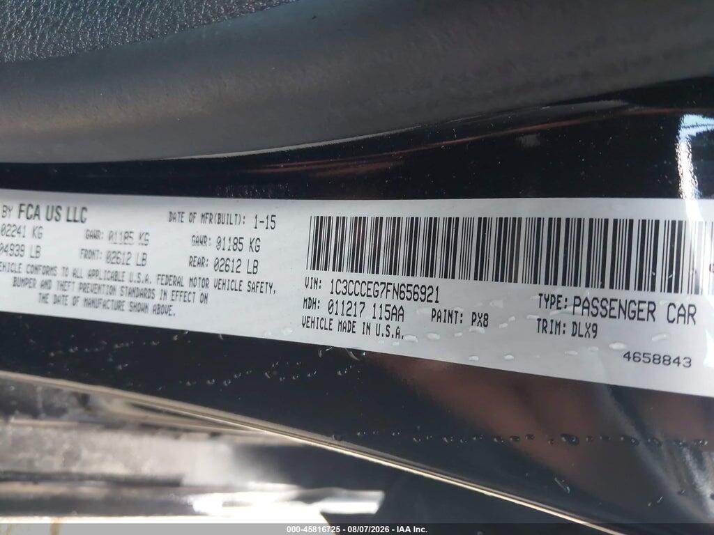 1C3CCCEG7FN656921 2015 CHRYSLER 200 photo no. 9