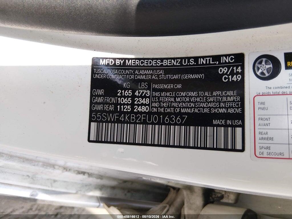 55SWF4KB2FU016367 2015 MERCEDES-BENZ C 300 photo no. 9
