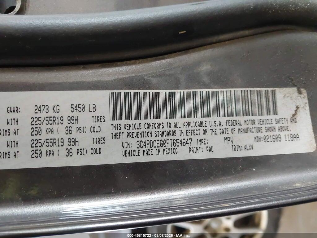 3C4PDCEG0FT654647 2015 DODGE JOURNEY photo no. 9