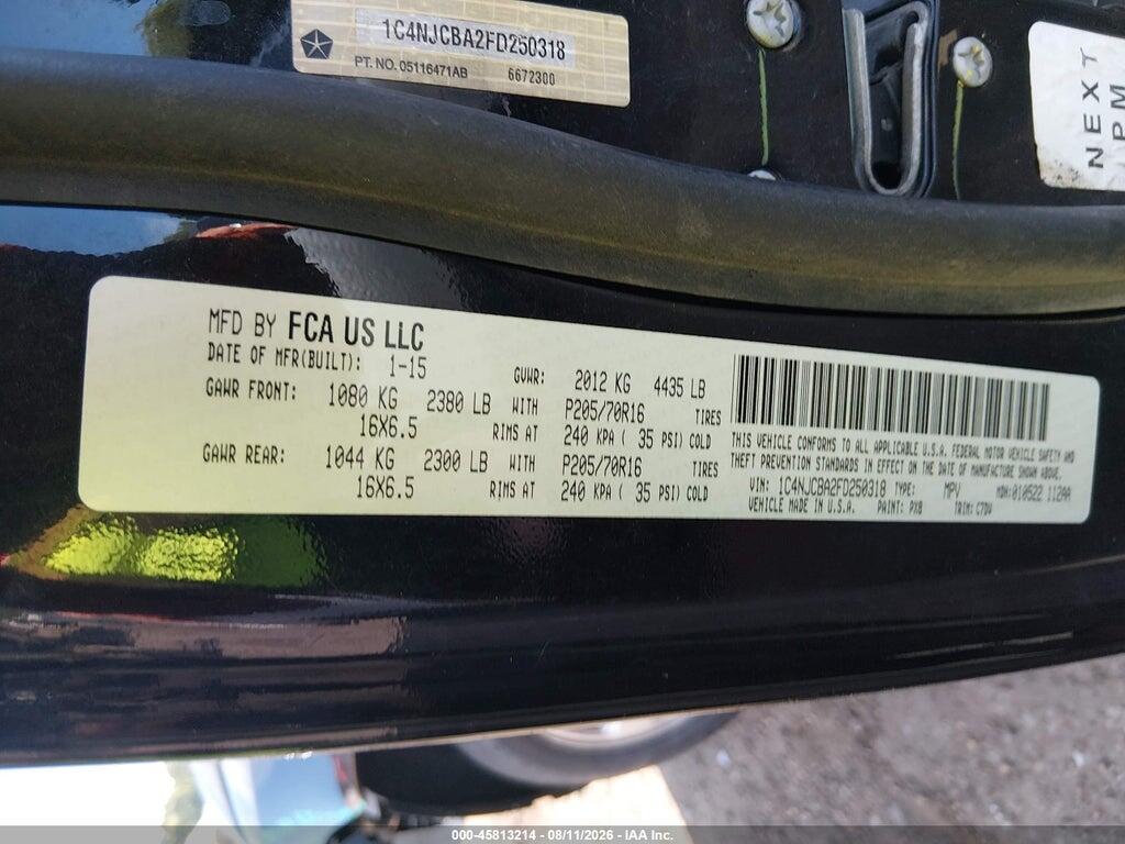 1C4NJCBA2FD250318 2015 JEEP COMPASS photo no. 9