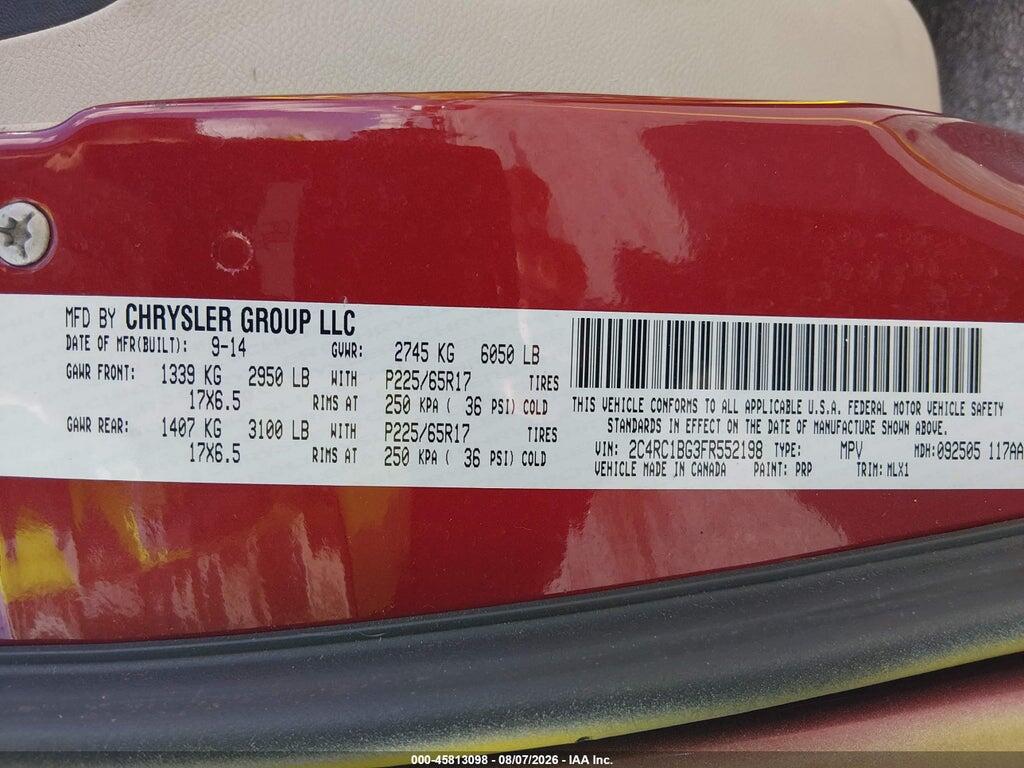 2C4RC1BG3FR552198 2015 CHRYSLER TOWN & COUNTRY photo no. 9