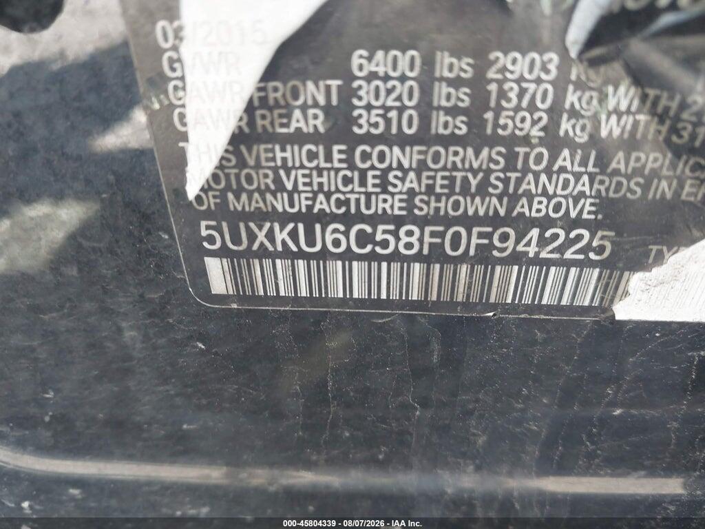 5UXKU6C58F0F94225 2015 BMW X6 photo no. 9
