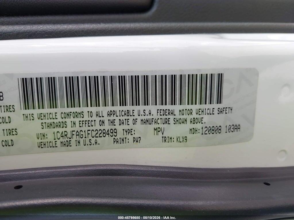 1C4RJFAG1FC228499 2015 JEEP GRAND CHEROKEE photo no. 9