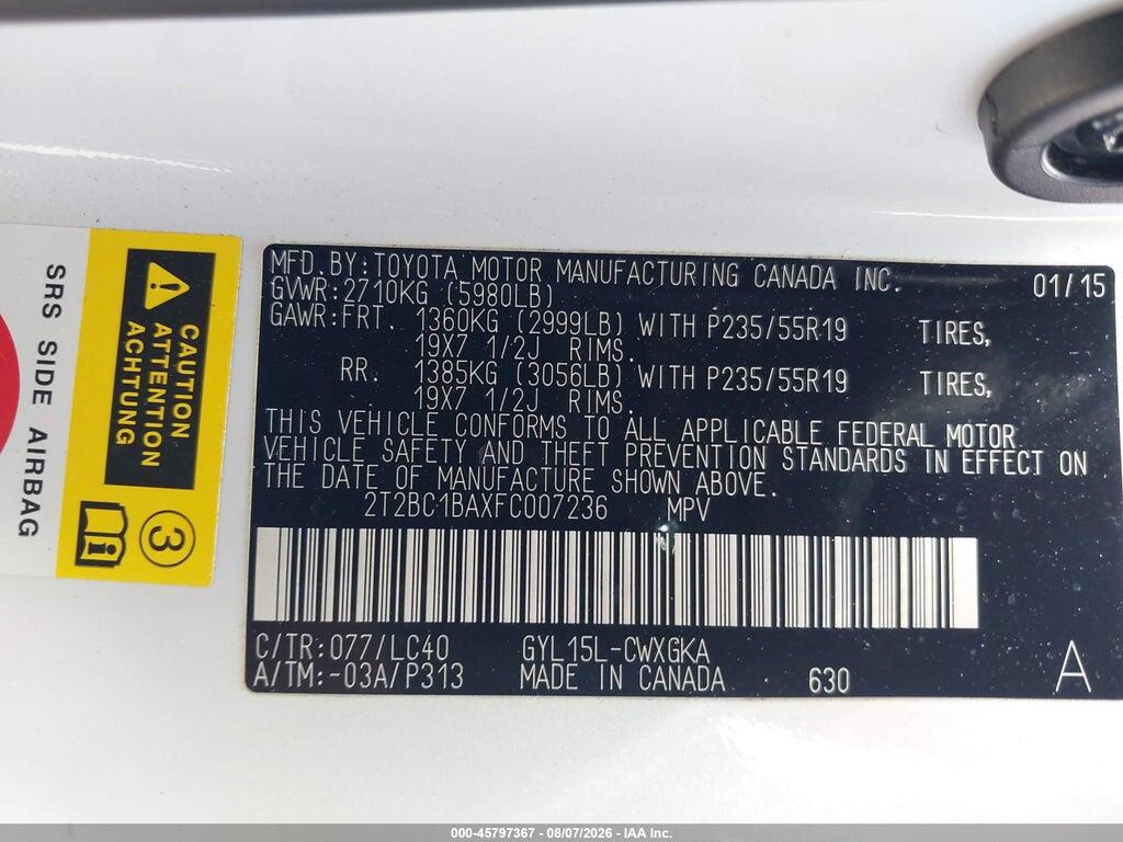 2T2BC1BAXFC007236 2015 LEXUS RX 450H photo no. 9