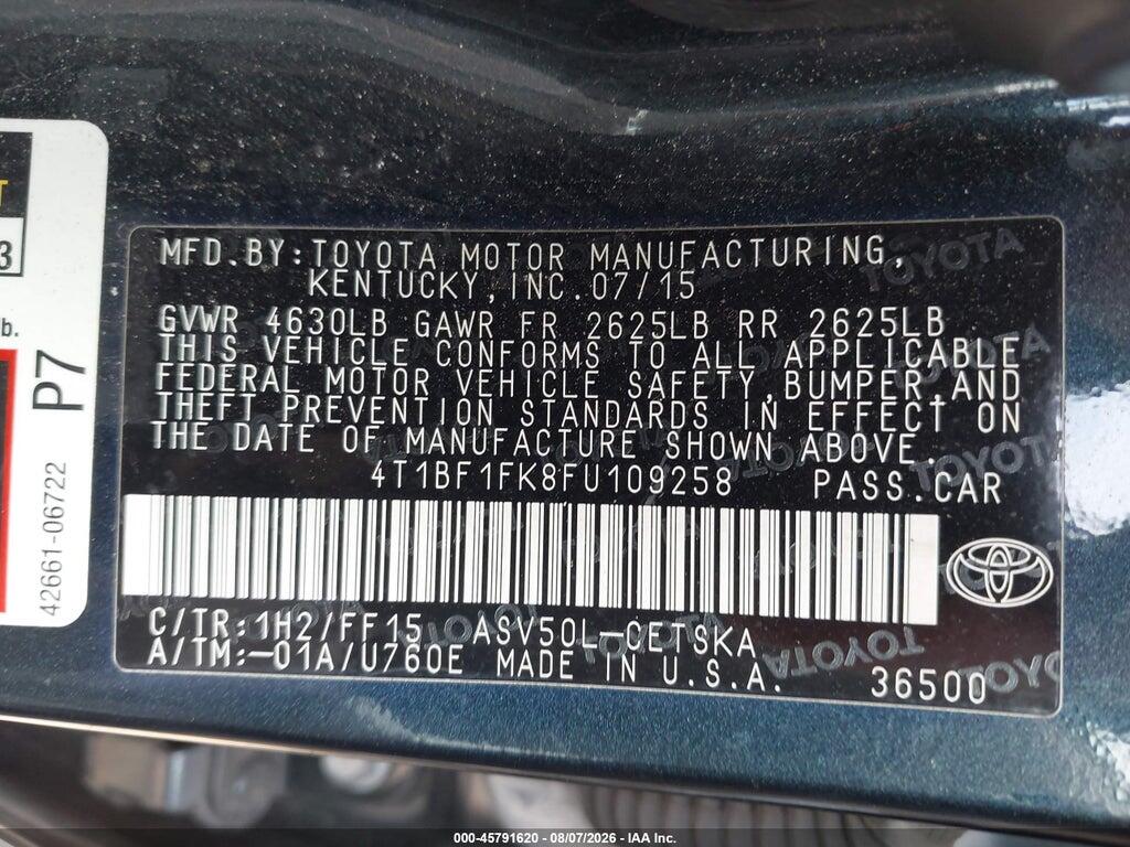 4T1BF1FK8FU109258 2015 TOYOTA CAMRY photo no. 9