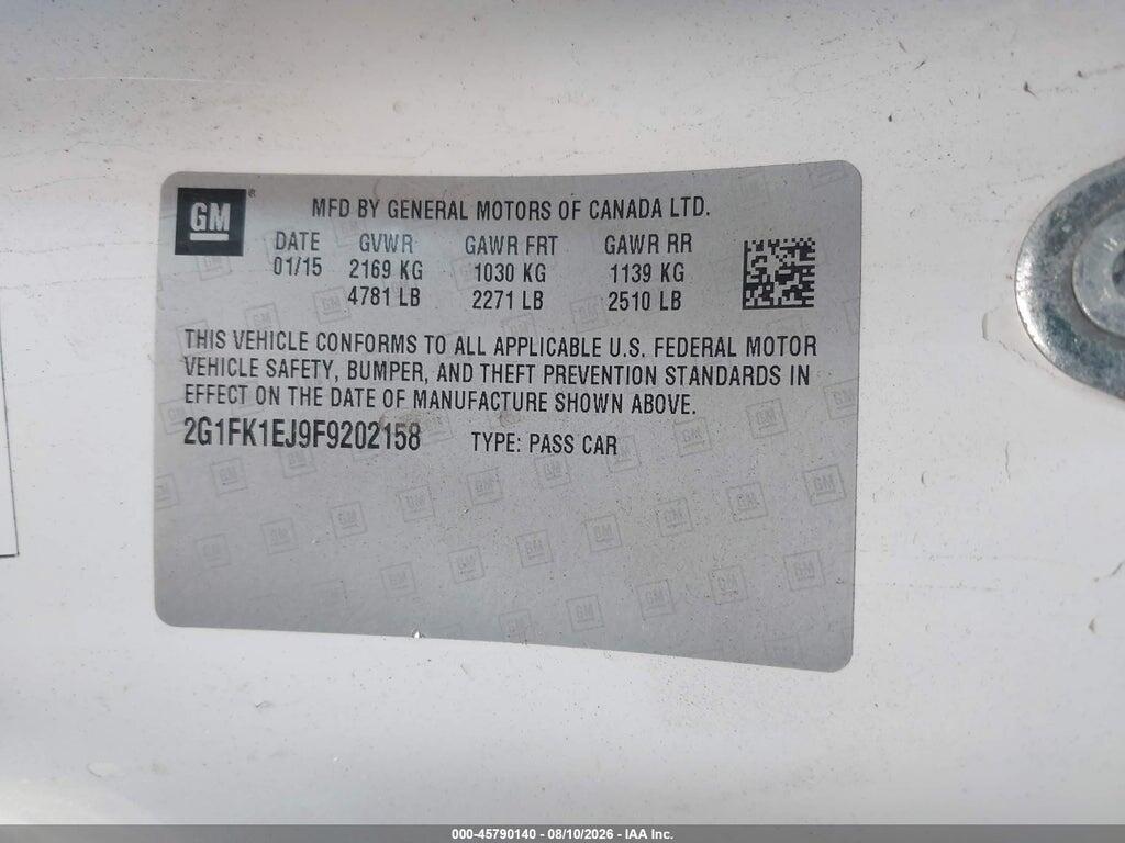 2G1FK1EJ9F9202158 2015 CHEVROLET CAMARO photo no. 9