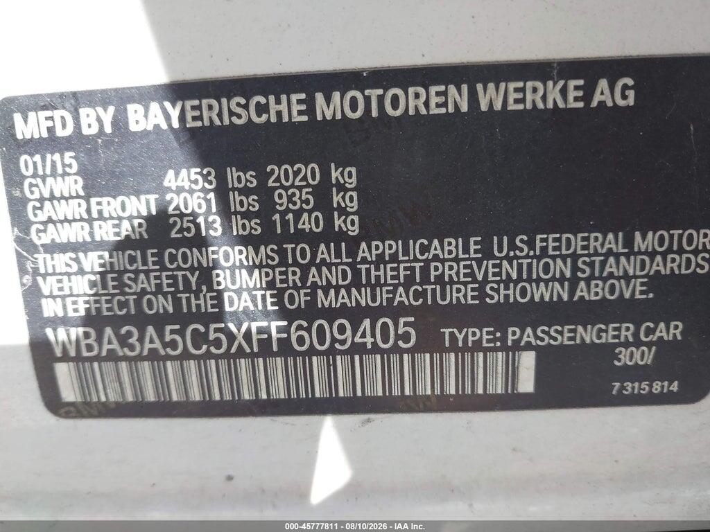 WBA3A5C5XFF609405 2015 BMW 328I photo no. 9