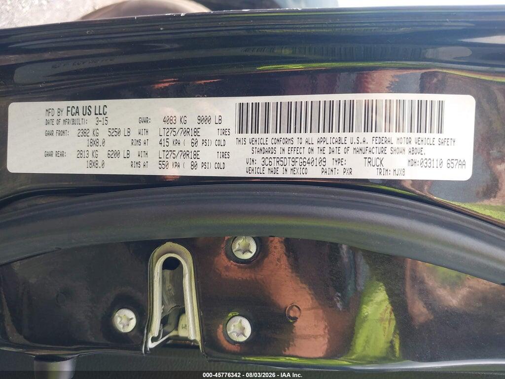 3C6TR5DT9FG640109 2015 RAM 2500 photo no. 9
