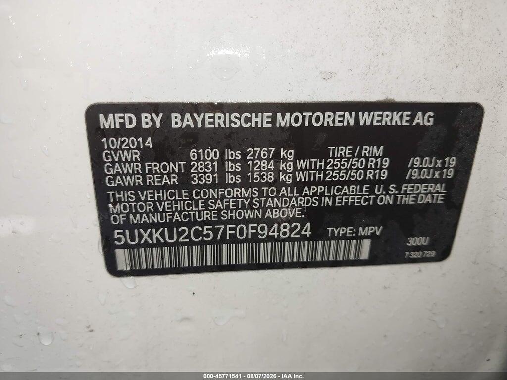 5UXKU2C57F0F94824 2015 BMW X6 photo no. 9