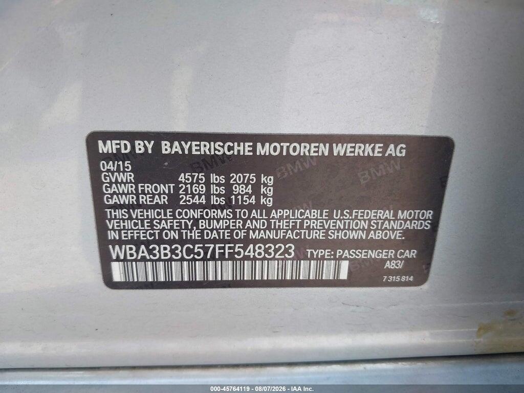 WBA3B3C57FF548323 2015 BMW 328I photo no. 9