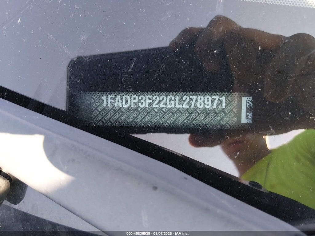 1FADP3F22GL278971 2016 FORD FOCUS photo no. 9