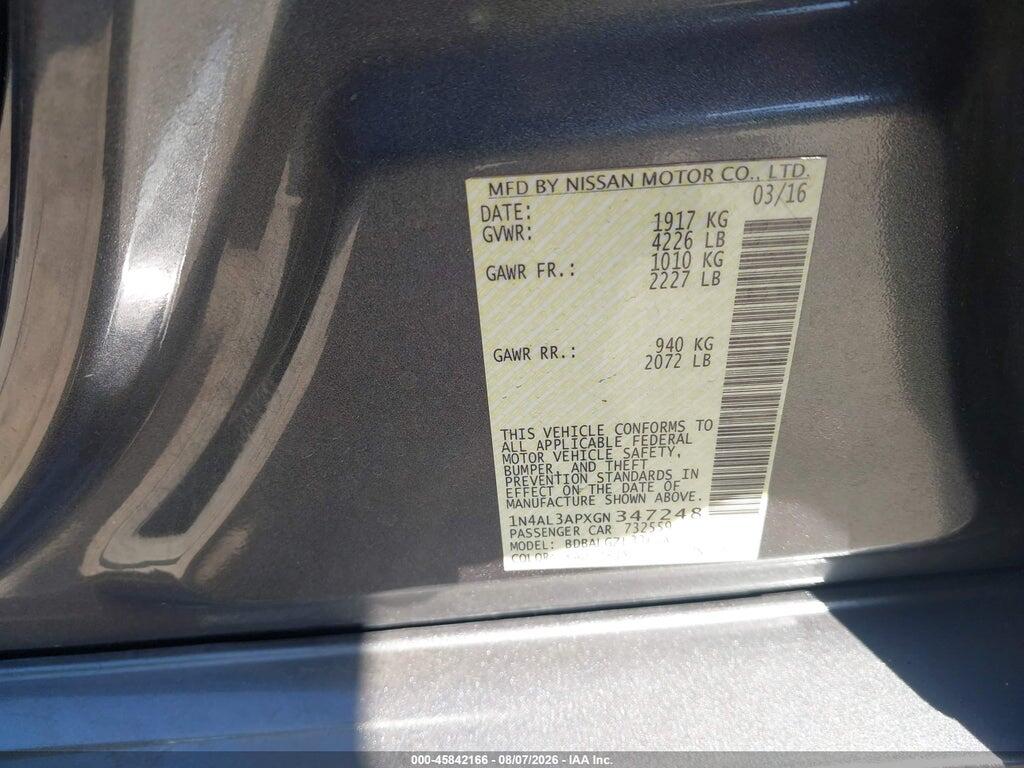 1N4AL3APXGN347248 2016 NISSAN ALTIMA photo no. 9