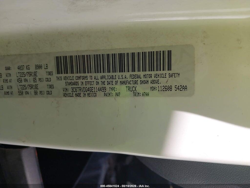 3C6TRVDG4GE114499 2016 RAM PROMASTER 2500 photo no. 9