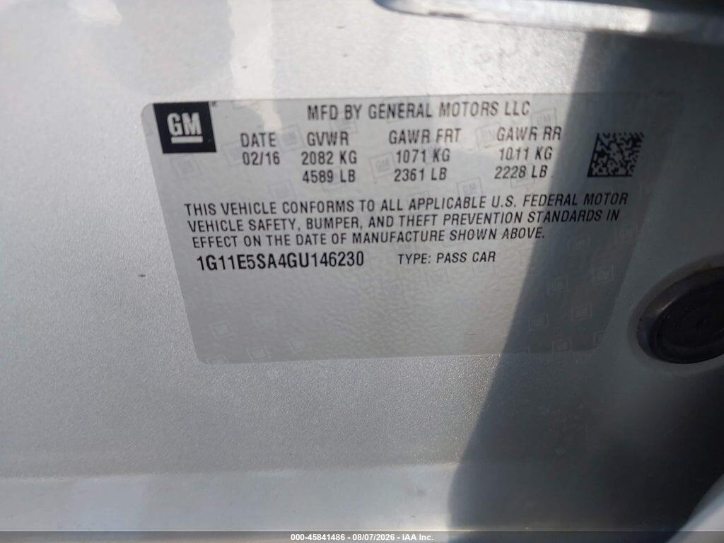 1G11E5SA4GU146230 2016 CHEVROLET MALIBU LIMITED photo no. 9