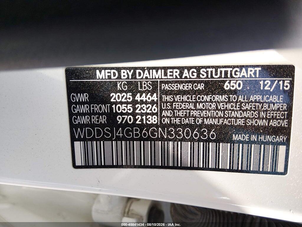 WDDSJ4GB6GN330636 2016 MERCEDES-BENZ CLA 250 photo no. 9