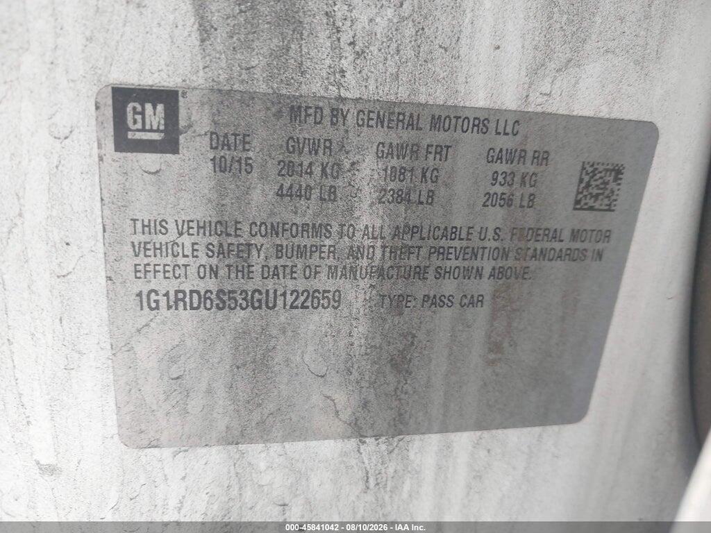 1G1RD6S53GU122659 2016 CHEVROLET VOLT photo no. 9