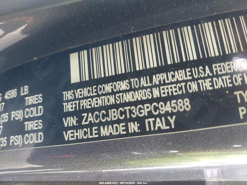 ZACCJBCT3GPC94588 2016 JEEP RENEGADE photo no. 9