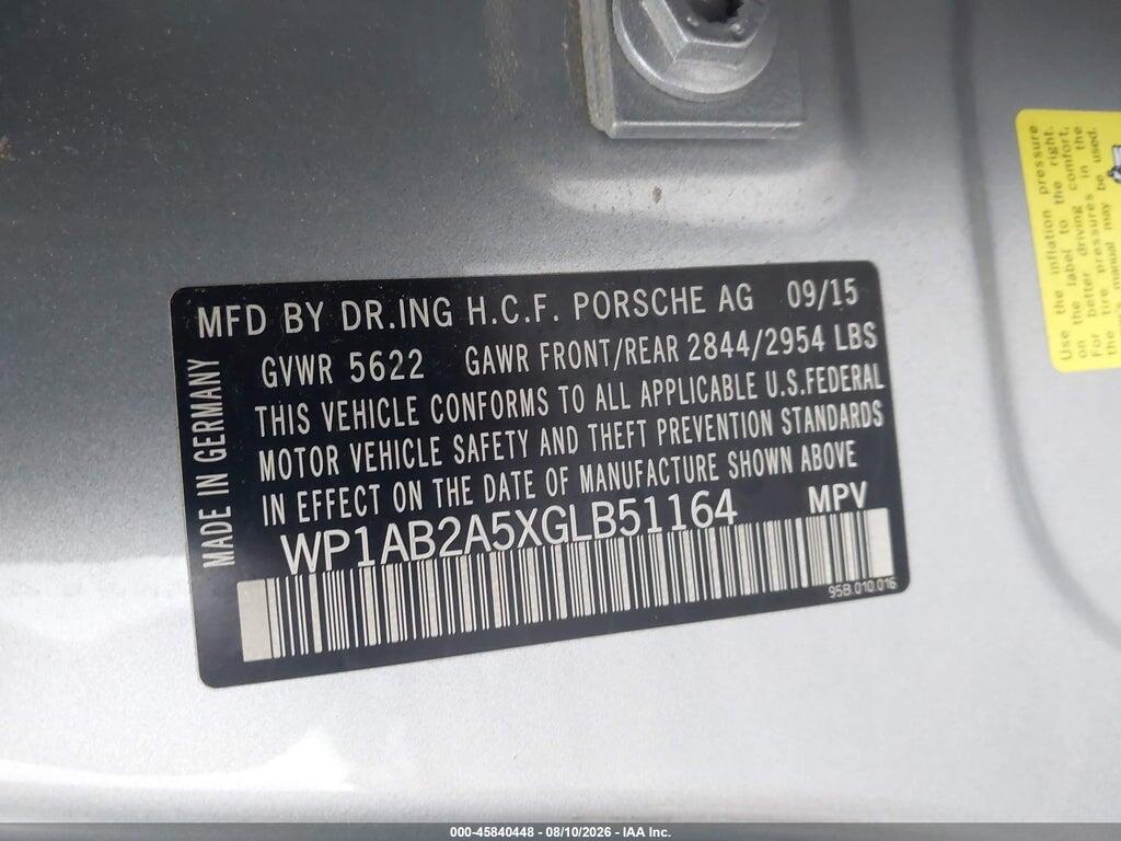 WP1AB2A5XGLB51164 2016 PORSCHE MACAN photo no. 9