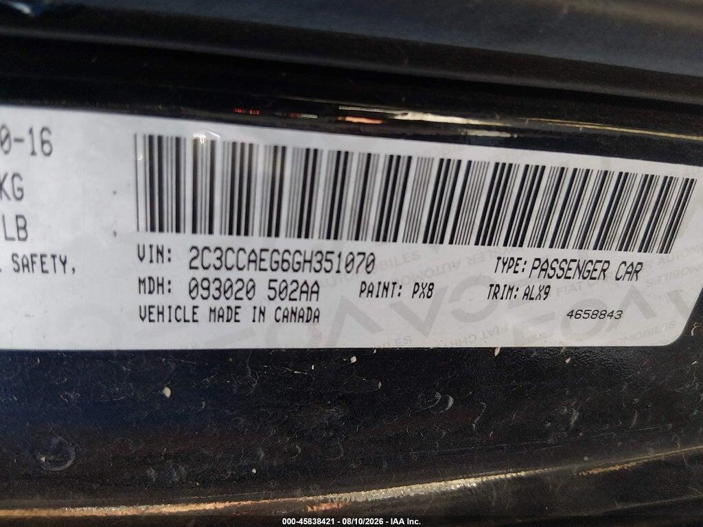 2C3CCAEG6GH351070 2016 CHRYSLER 300C photo no. 9