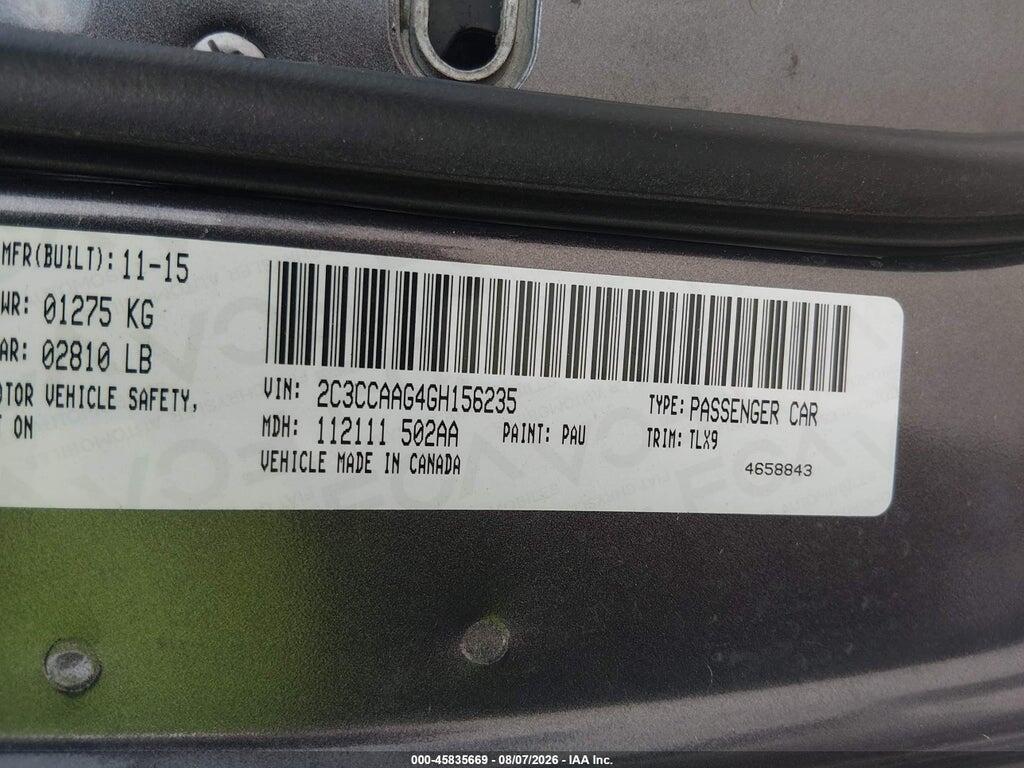 2C3CCAAG4GH156235 2016 CHRYSLER 300 photo no. 9