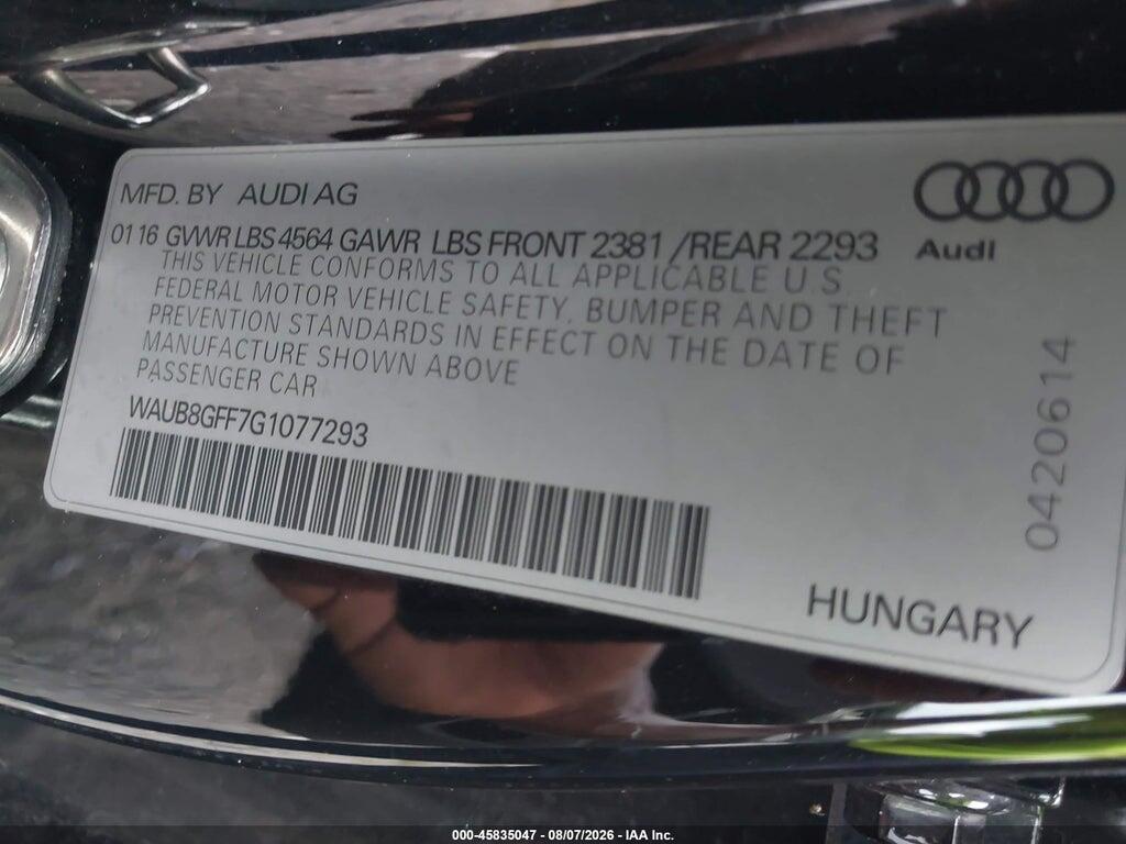 WAUB8GFF7G1077293 2016 AUDI A3 photo no. 9