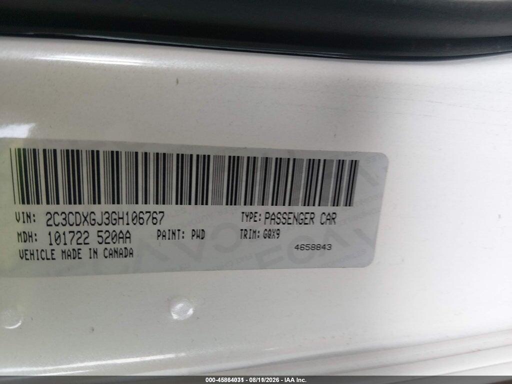 2C3CDXGJ3GH106767 2016 DODGE CHARGER photo no. 9
