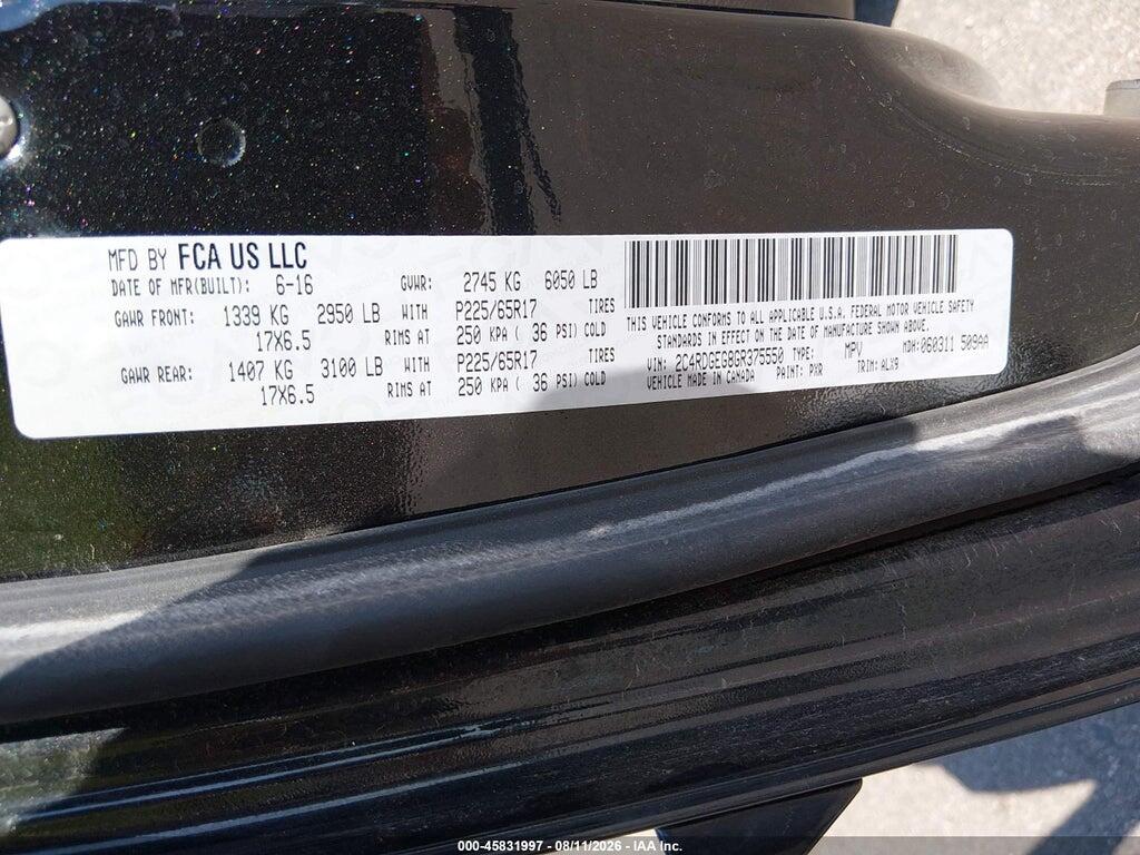 2C4RDGEG8GR375550 2016 DODGE GRAND CARAVAN photo no. 9