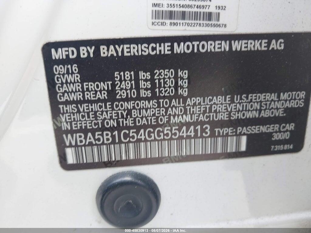 WBA5B1C54GG554413 2016 BMW 535I photo no. 9