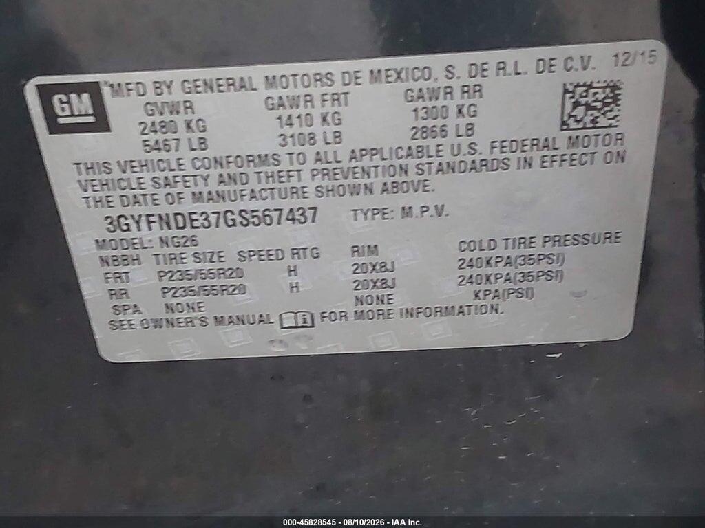 3GYFNDE37GS567437 2016 CADILLAC SRX photo no. 9