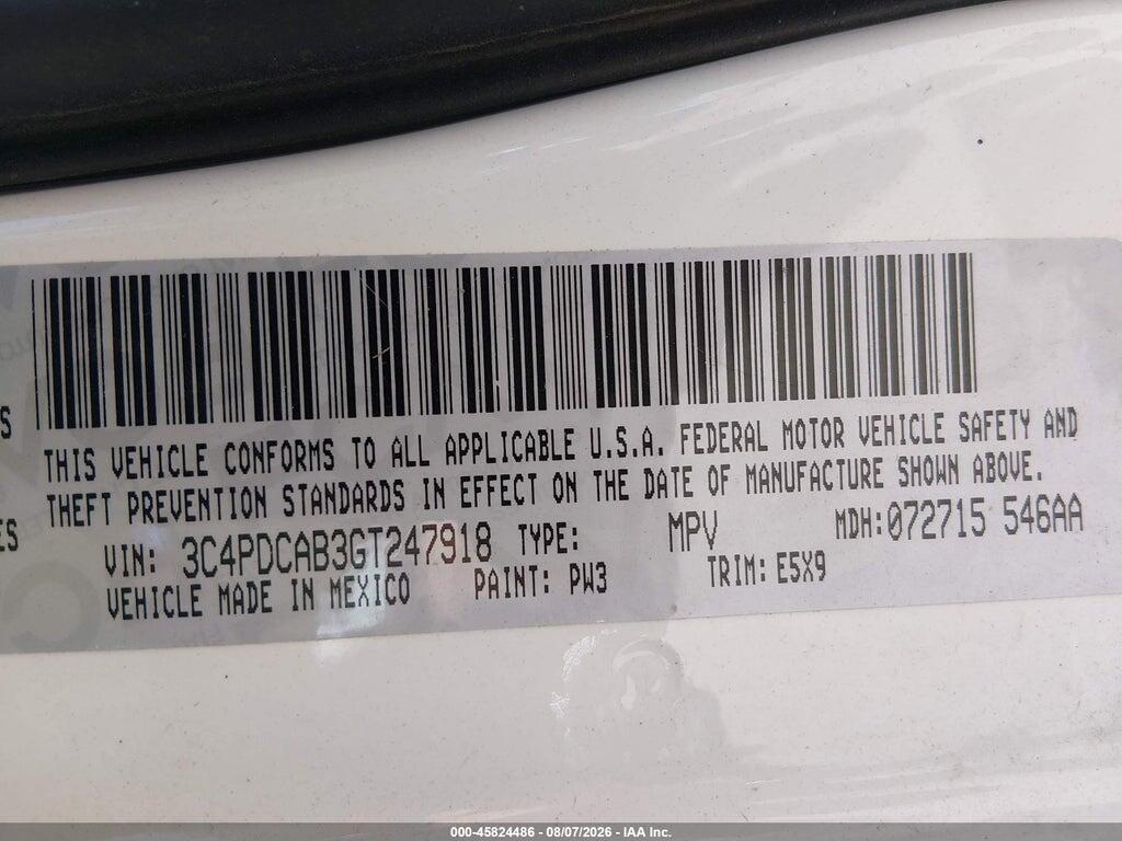 3C4PDCAB3GT247918 2016 DODGE JOURNEY photo no. 9