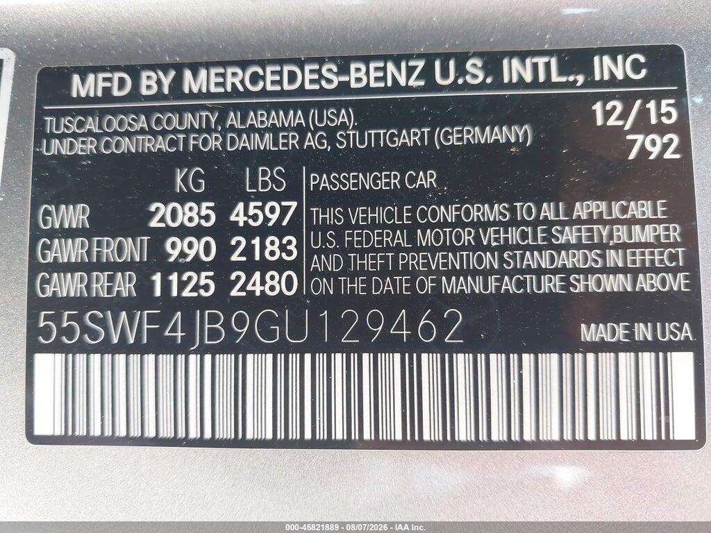 55SWF4JB9GU129462 2016 MERCEDES-BENZ C 300 photo no. 9