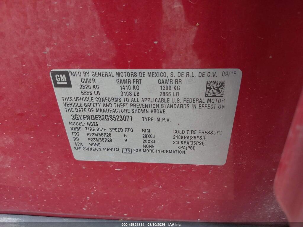 3GYFNDE32GS523071 2016 CADILLAC SRX photo no. 9
