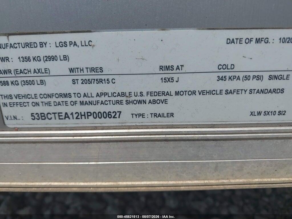 53BCTEA12HP000627 2016 LGS CARGO SE XL SERIES photo no. 9