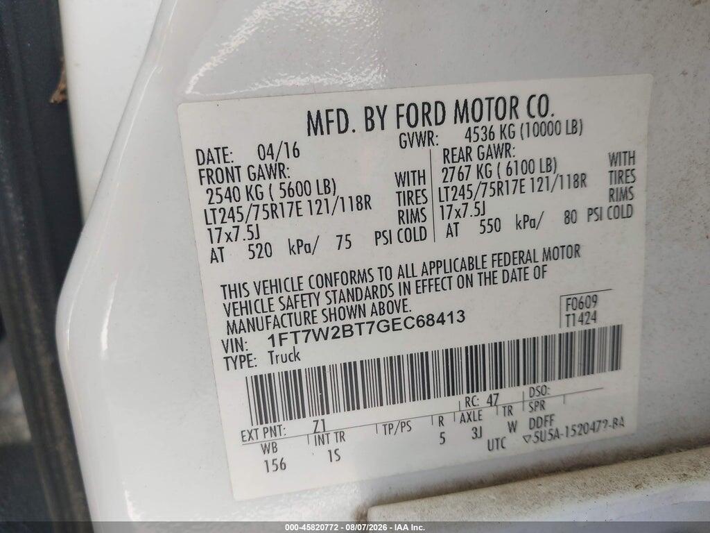 1FT7W2BT7GEC68413 2016 FORD F-250 photo no. 9