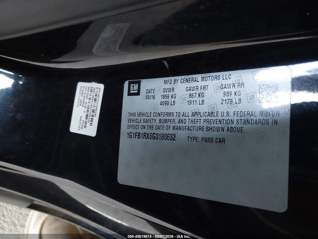 1G1FB1RX6G0180632 2016 CHEVROLET CAMARO photo no. 9