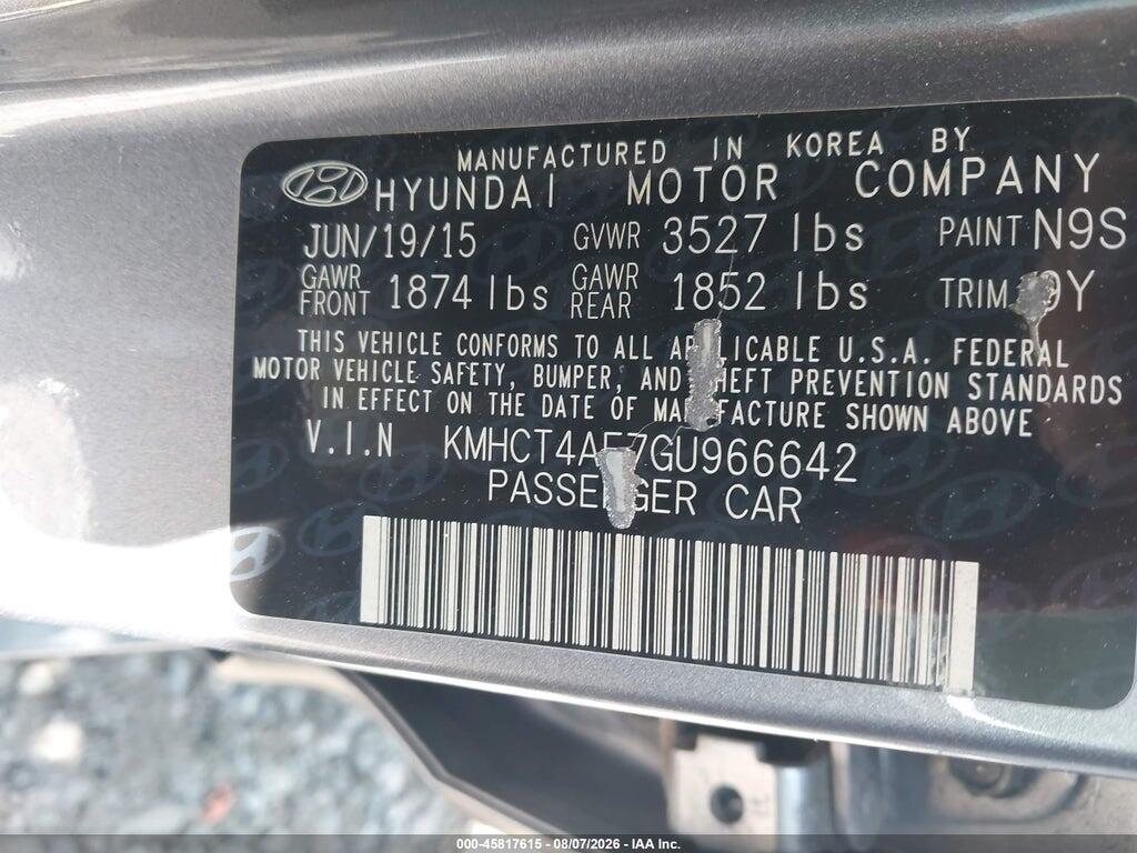 KMHCT4AE7GU966642 2016 HYUNDAI ACCENT photo no. 9