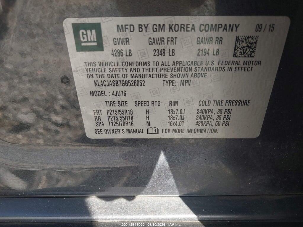 KL4CJASB7GB526052 2016 BUICK ENCORE photo no. 9