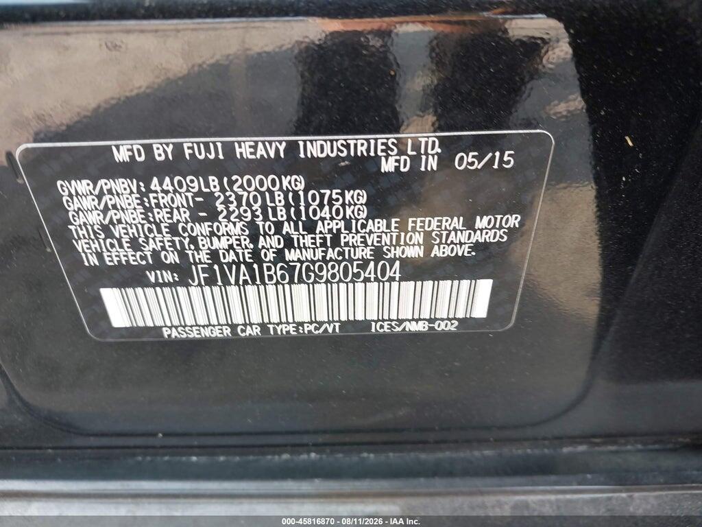JF1VA1B67G9805404 2016 SUBARU WRX photo no. 9