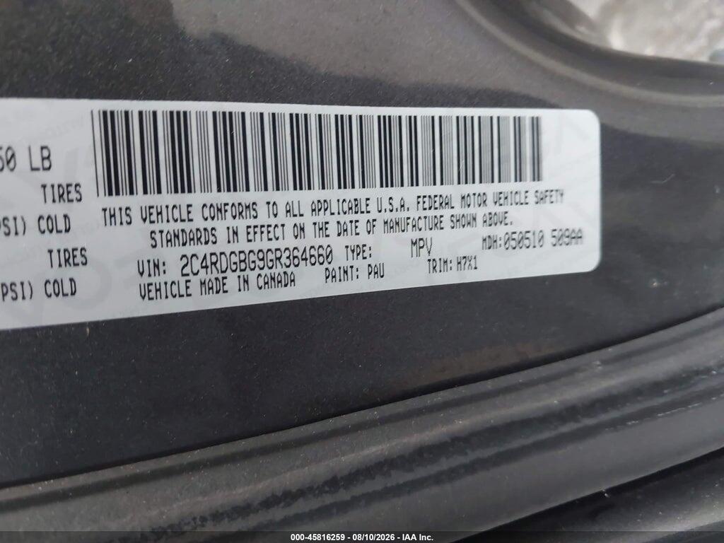 2C4RDGBG9GR364660 2016 DODGE GRAND CARAVAN photo no. 9
