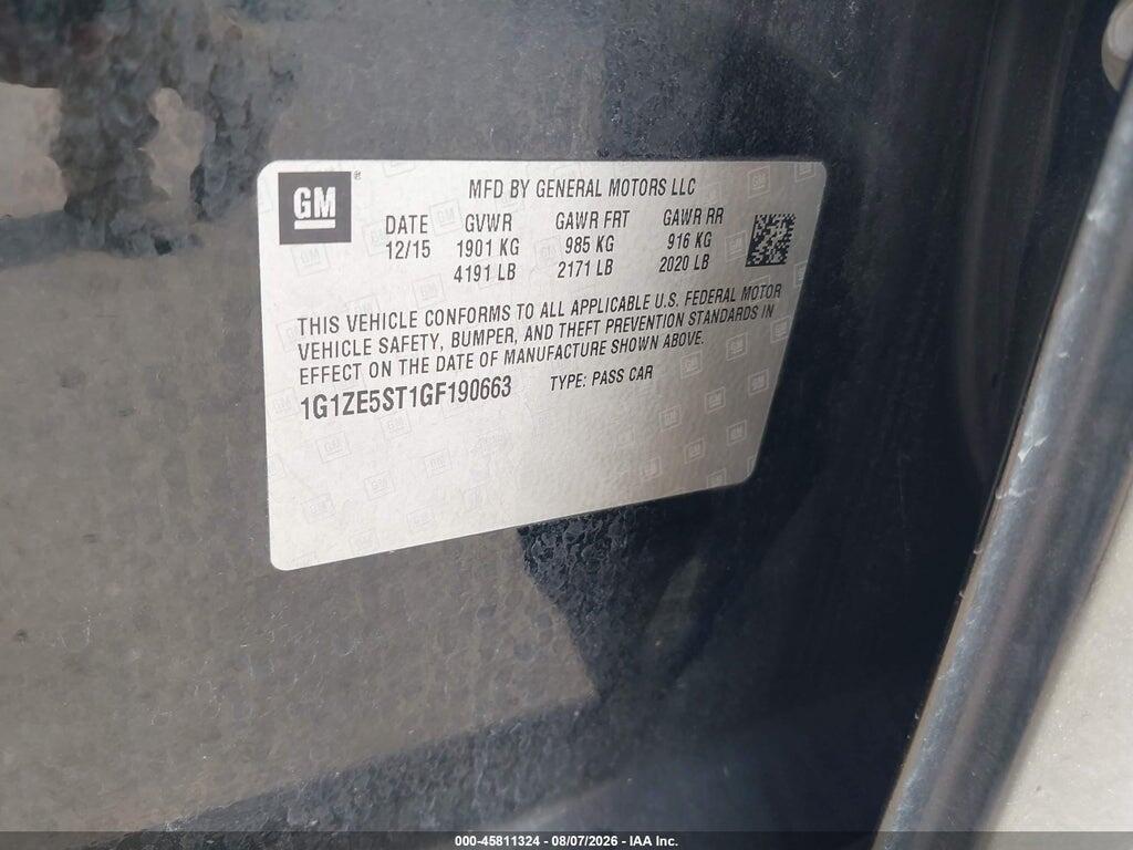1G1ZE5ST1GF190663 2016 CHEVROLET MALIBU photo no. 9