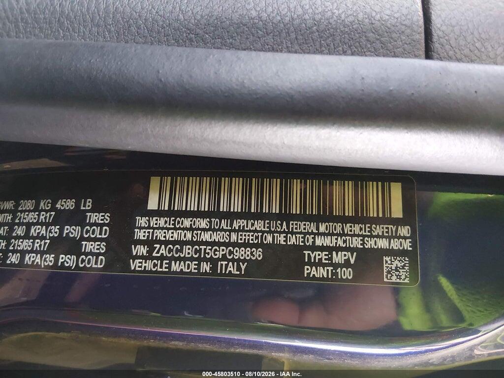 ZACCJBCT5GPC98836 2016 JEEP RENEGADE photo no. 9